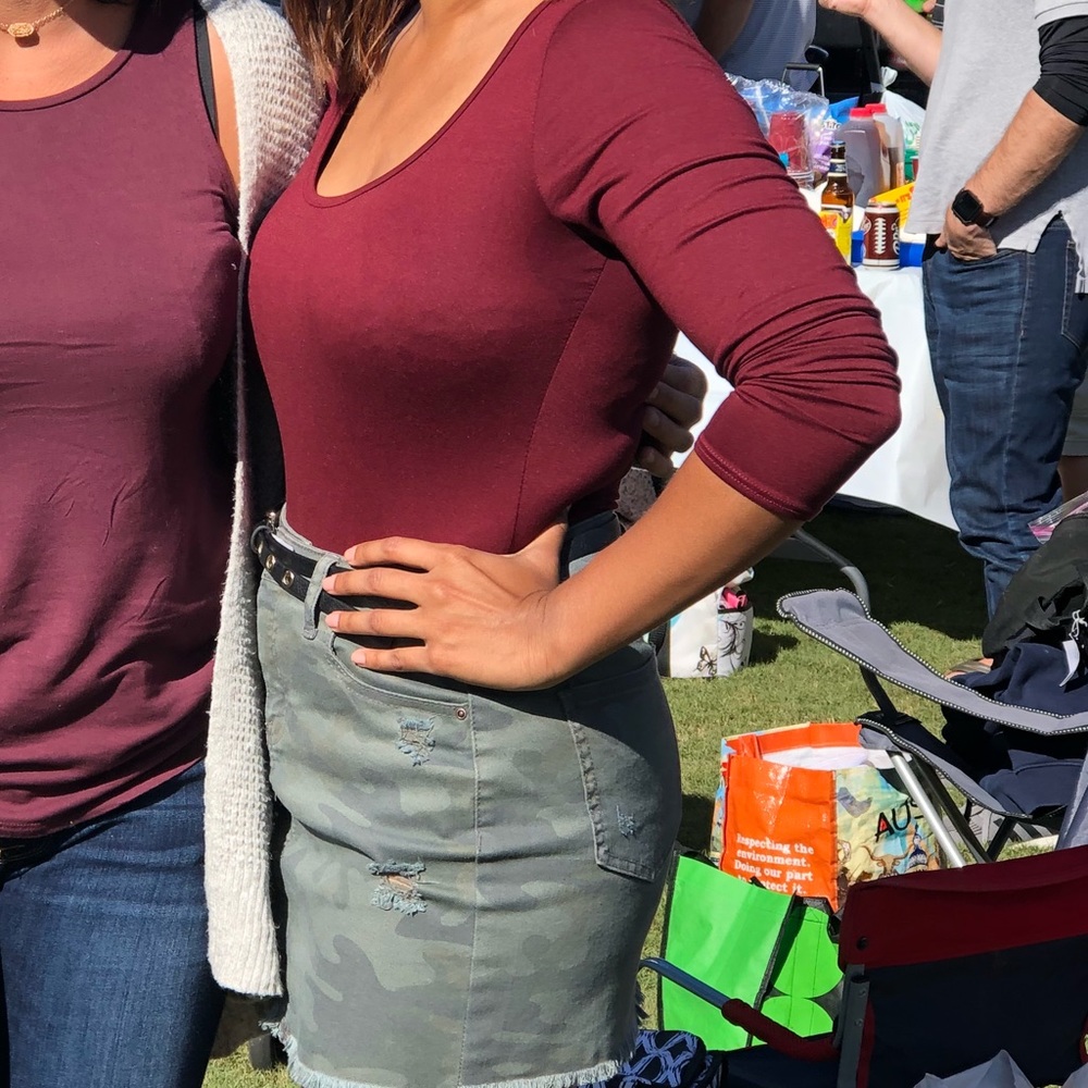 Maroon body suit